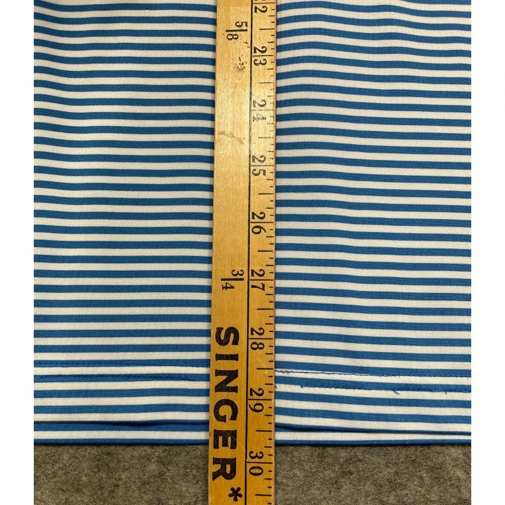 Rhoback Striped Polo Shirt Blue White Medium
